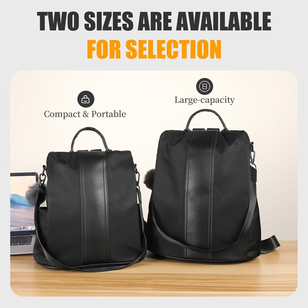 7648 Backpack Purse Waterproof Nylon Anti-theft Rucksack Lightweight - Picture 7 of 7